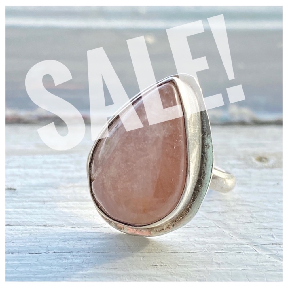 Rose Quartz Sterling g Silver Ring Size 8
